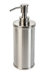 Obraz premium Stainless steel soap dispenser isolated, modern kitchen or bathroom accessory with pump