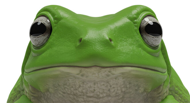 Isolated Green Frog Face