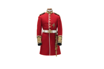 Red Ceremonial Military Dress Uniform on Mannequin