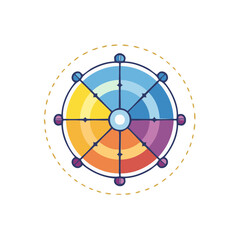 Colorful Wheel Graphic: Vector Illustration of Abstract Geometric Design Element