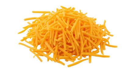 Isolated Shredded Cheddar Cheese Pile