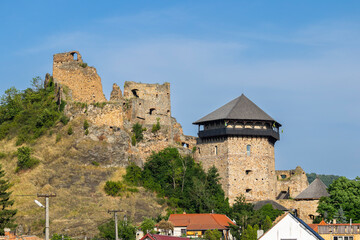 Fototapeta premium Filakovo Castle dominating the skyline of Filakovo town in Slovakia