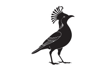 Elegant silhouette of a crested bird