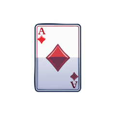 Obraz premium Stylized Ace of Diamonds playing card with a unique liquid effect and split design