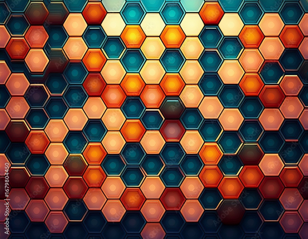 Poster abstract hex seamless pattern background