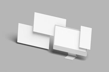 Clean Minimal Isometric Website Pages Mockup for showcasing your design to clients