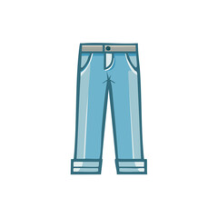 Cartoon Illustration of Blue Jeans Pants Clothing Apparel