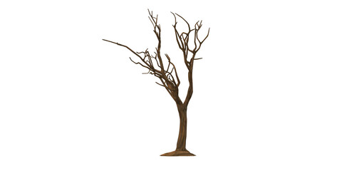 3D Render bare Tree isolated on a Transparent Background