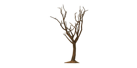 3D Render bare Tree isolated on a Transparent Background