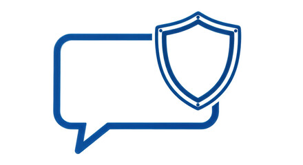 Naklejka premium Isolated Chat Bubble with Shield