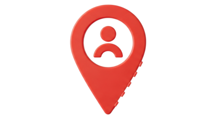 Isolated Map Pin with Person Icon