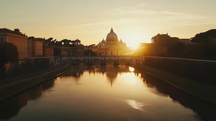 Vatican City Riverside Featuring Basilica