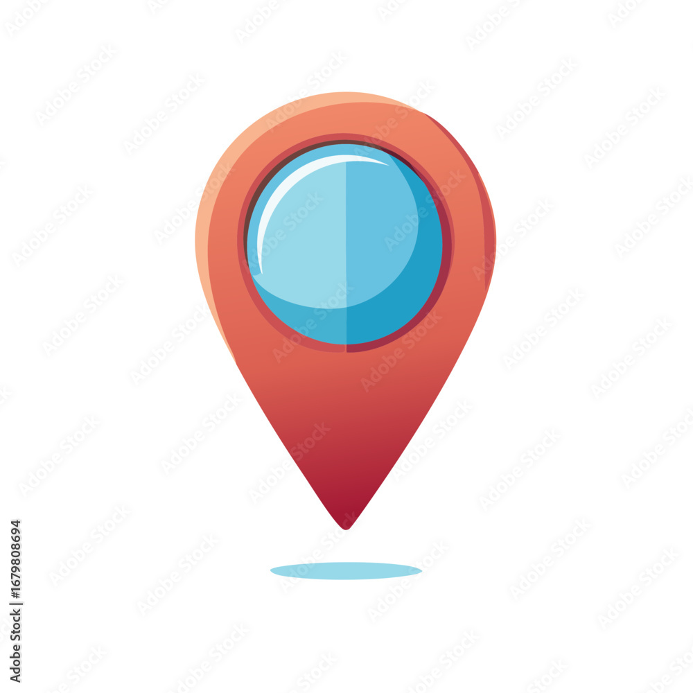 Aufkleber stylized location pin icon with modern design element for mobile application