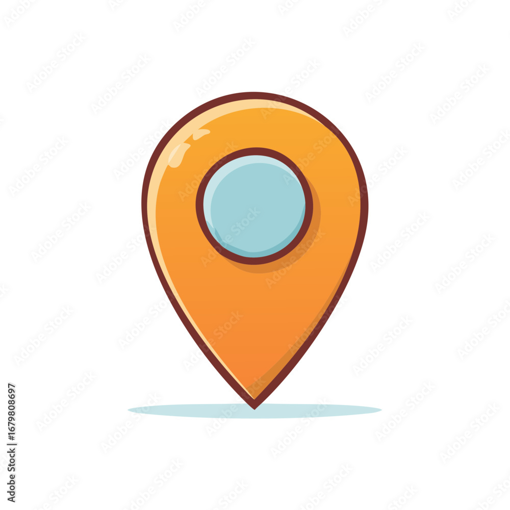 Aufkleber orange map marker illustration. location icon vector art. graphic design element for navigation and 