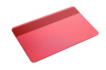 Red Contactless Transport Card on Transparent Background