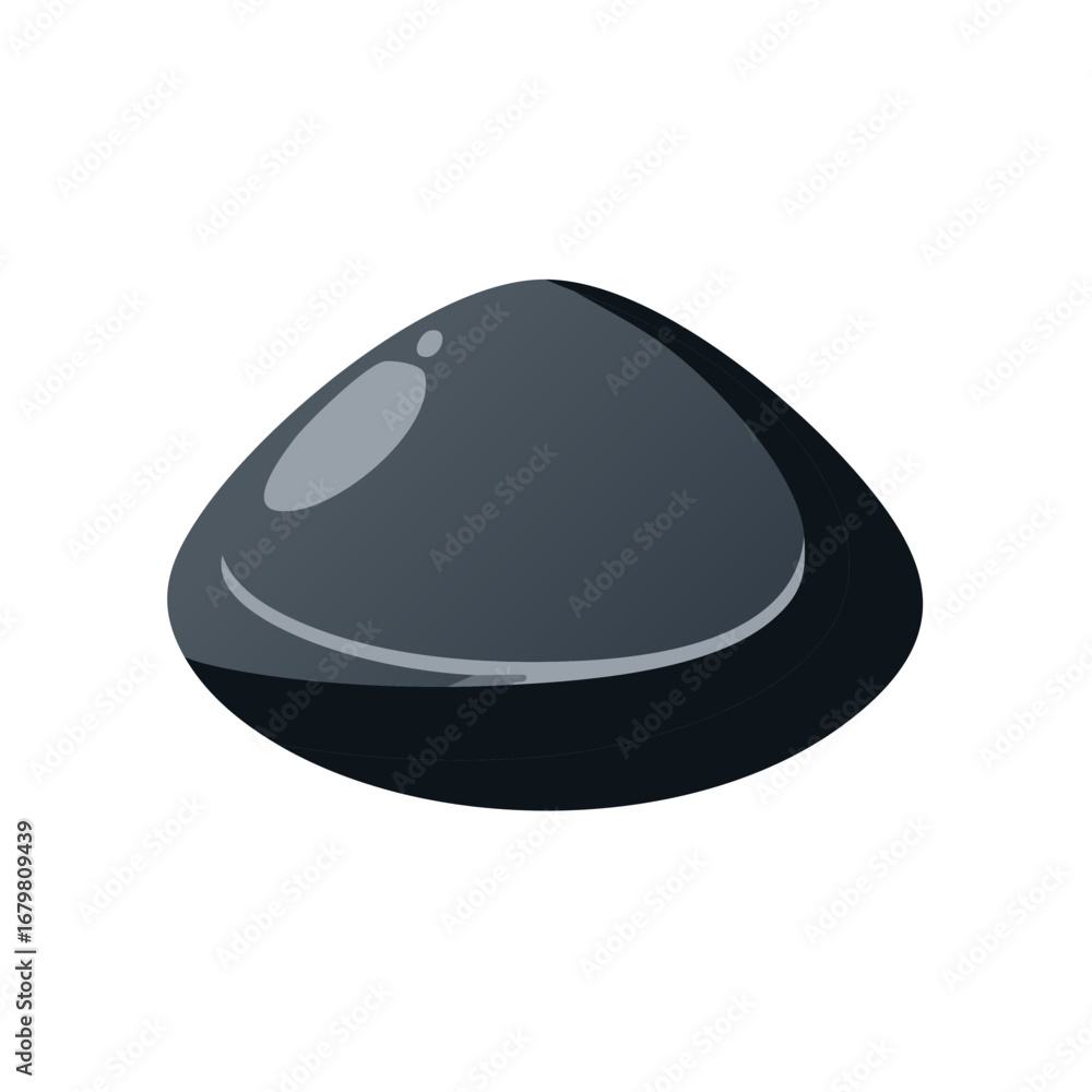 Aufkleber illustration of a dark colored shell shaped object with glossy reflection