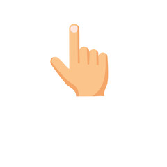 Flat Vector Hand with Index Finger Pointing Up Depicts Direction or Selection on a Simple Isolated Plain Background