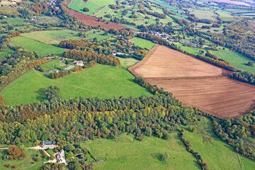Aerial view of the fields in Wiltshire	