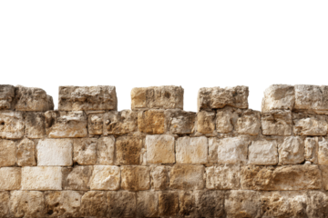 Ancient Jerusalem Stone Wall on Transparent Background