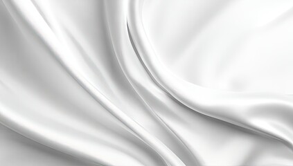 Obraz premium Smooth, flowing white fabric drapes in elegant folds
