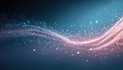Abstract digital design with glowing, wavy particles