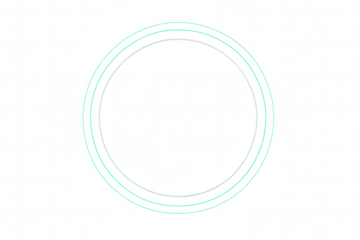 Circular turquoise light trails forming a double glowing circle on a transparent background, ideal for digital art and graphic design projects