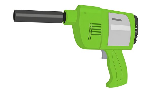 A vibrant green handheld power tool, angled to display its design features, against a plain white background.