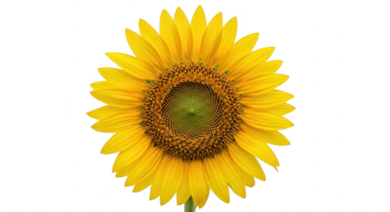 Close up of sunflower isolated on transparent background