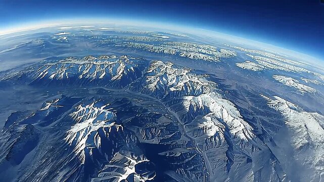 Planet Earth landscape seen from outer space with glowing atmosphere view

