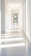 Obraz premium Light and shadow play in a modern minimalist corridor architecture