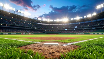 Baseball stadium at twilight