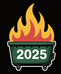 Retro 2025 Dumpster Fire
