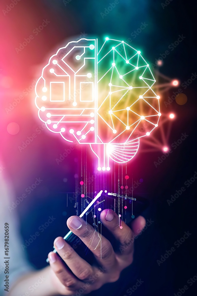 Poster innovation. new concept ideas with innovations hand in hand with future lamp technology and inspirat