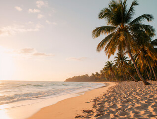 Obraz premium Vibrant Sunset Beach Photo for Tourism Promotions