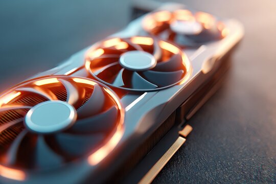 Modern graphics card with cooling fans