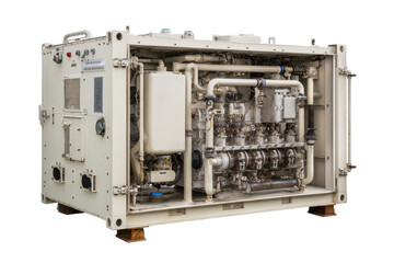 Industrial Marine Engine Compartment Unit on Transparent Background