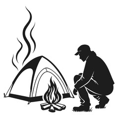 Campfire silhouette