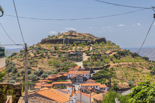 Numao Castle dominating the landscape in Vila Nova de Foz Coa, Portugal