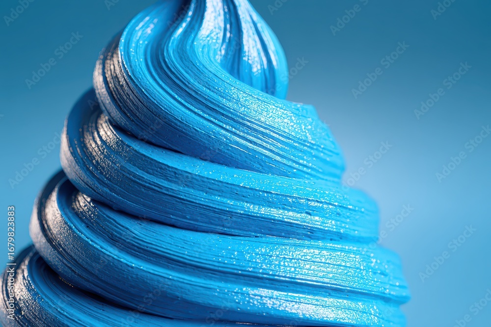 Poster a captivating closeup of swirling vibrant blue paint, creating a dynamic and textured abstract desig