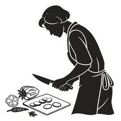 Person cutting vegetables