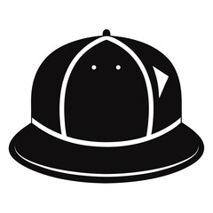 Flat Brim Snapback Hat Black Silhouette Vector on White Background