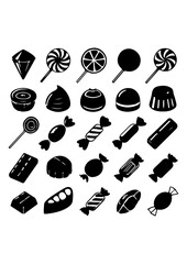 Collection of Candy and Sweet Treat Silhouettes