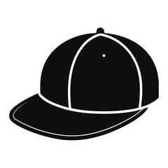Minimalist Flat Brim Snapback Vector Illustration – Black Silhouette