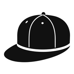 Minimalist Flat Brim Snapback Vector Illustration – Black Silhouette