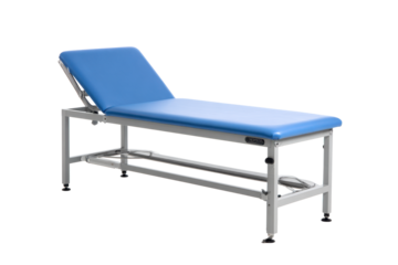 Blue Medical Examination Table on Transparent Background