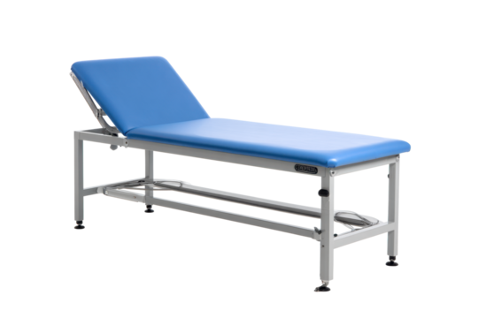Blue Medical Examination Table on Transparent Background