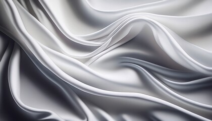 Obraz premium draped luxurious white silk soft folds elegant sheen minimalism shine