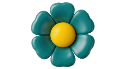 Isolated Flower with Heart Shaped Petals