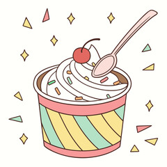 cupcake with ice cream