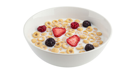 Isolated Bowl of Cereal with Berries